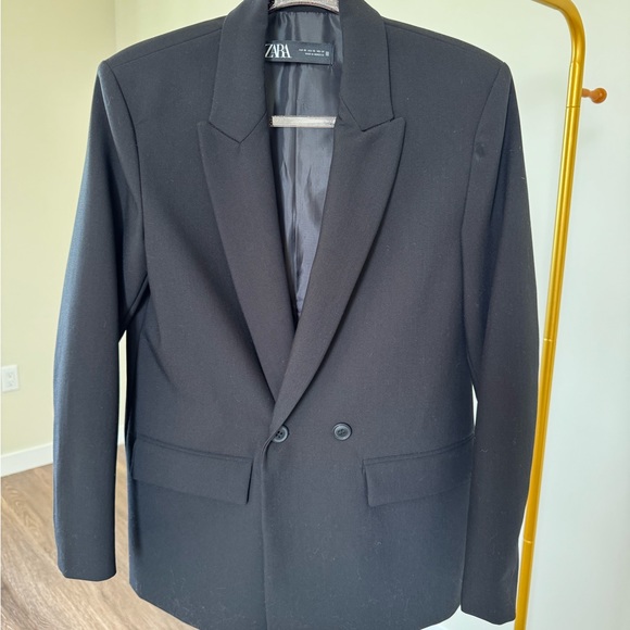 Black oversized Zara blazer size xs - Picture 3 of 6